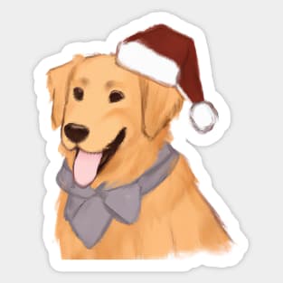 Cute Golden Retriever Drawing Sticker